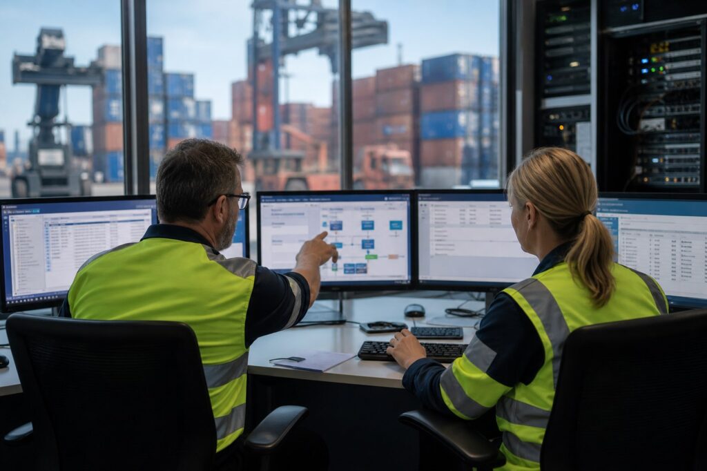 API and EDI integration workflow for container terminal systems