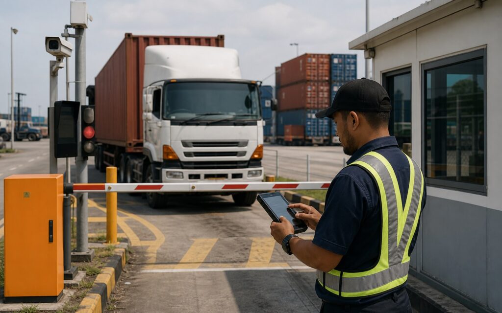 Gate check-in automation for container depots and terminals