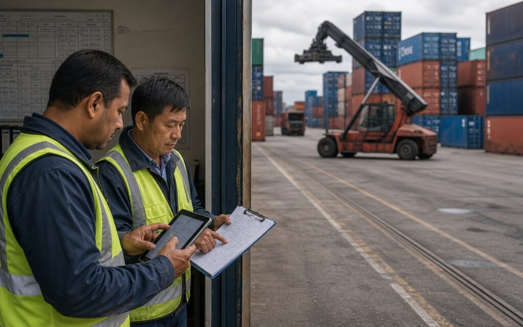 Container yard digitalization workflow with tablet-based operations