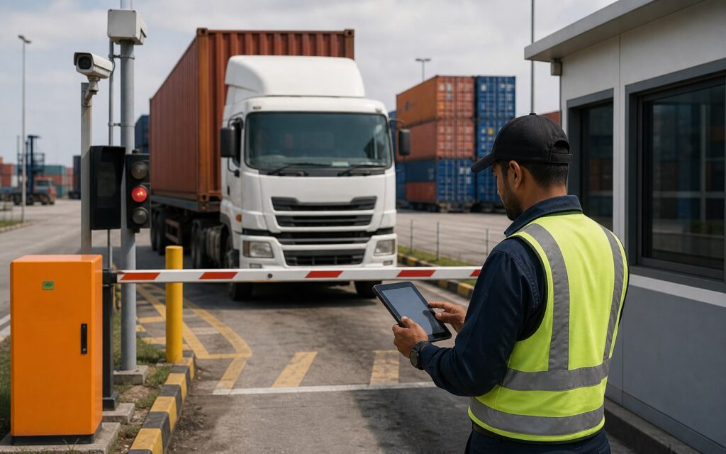 Inland terminal gate automation with truck check-in workflow