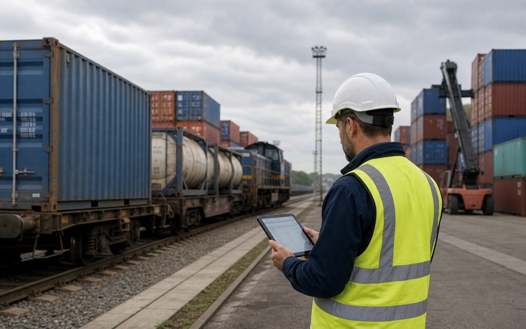 Rail-connected inland depot EDI integration workflow
