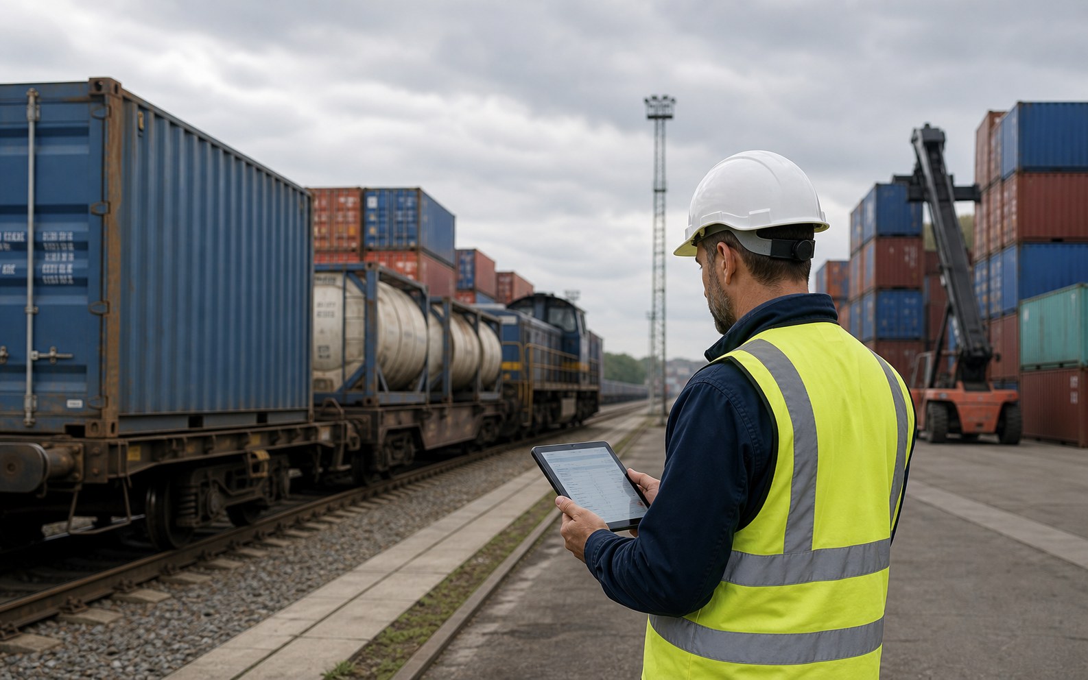 Rail-connected inland depot EDI integration workflow