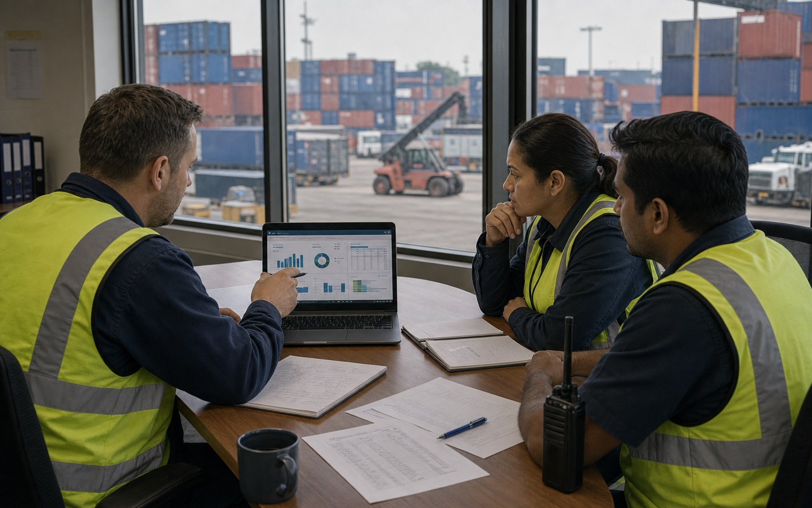 Regional depot network coordination meeting for container operations