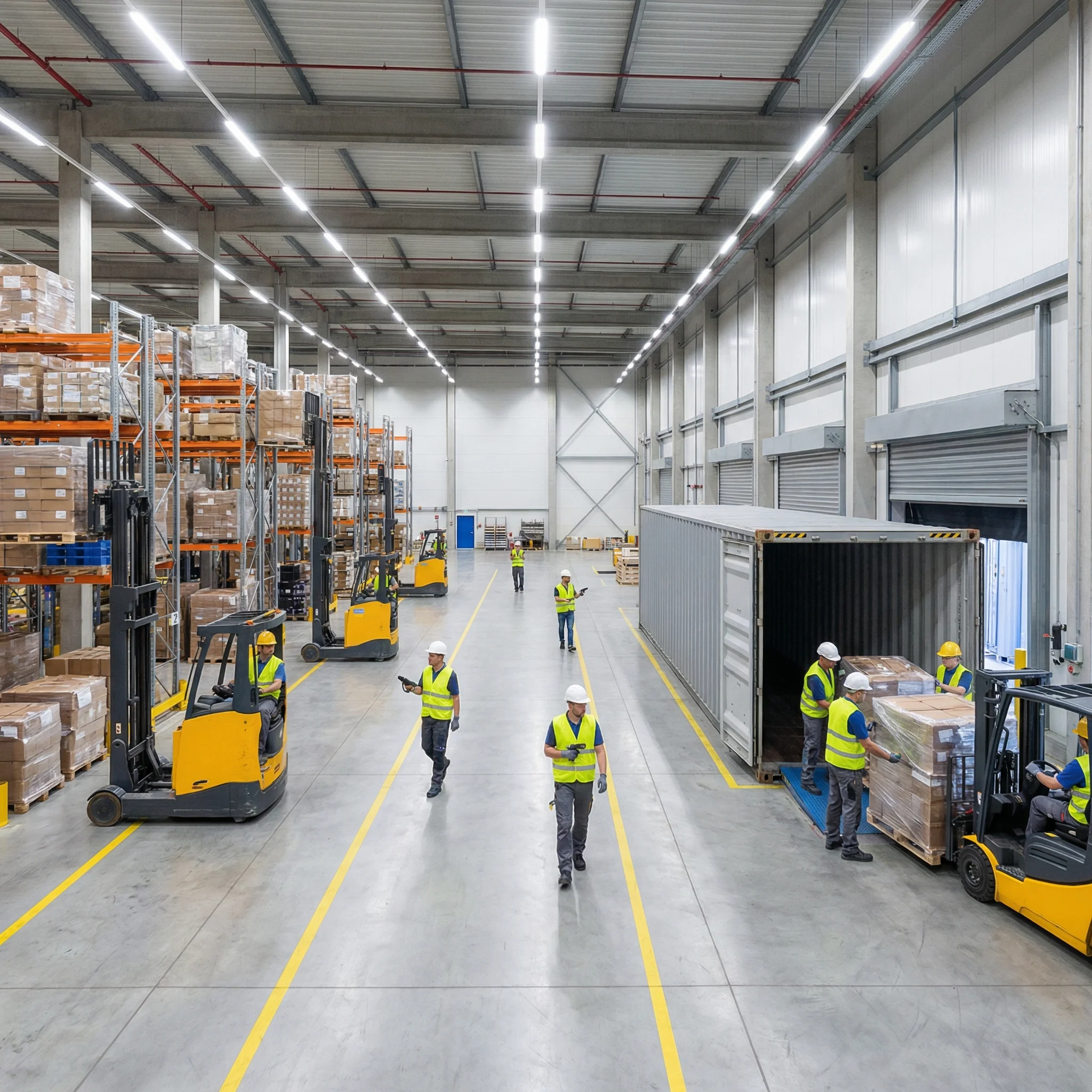 CFS warehouse interior — RF scanning and LCL consolidation operations