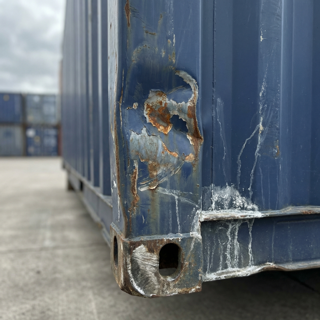 Container-Schadeninspektion und M&R-Workflow mit IICL-Codes und tabletbasierter Inspektion
